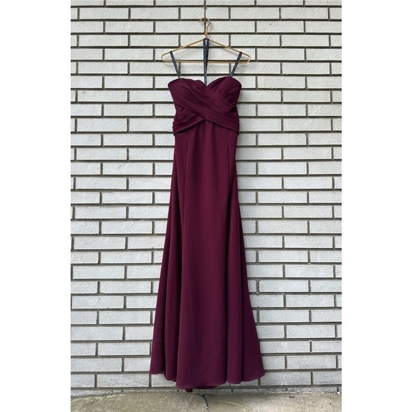 NWT Bill Levkoff Bridesmaid Dress 1619 Wine Burgundy Cherry Red - Picture 4 of 15
